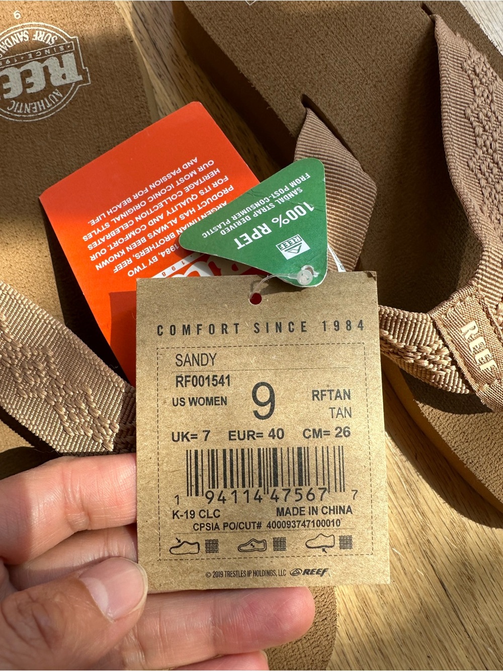 Reef Tan Woven Strap Flip Flops - Picture 2 of 5